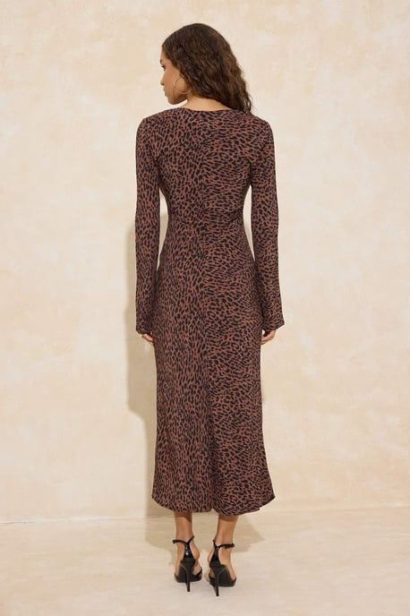 Damen Midikleid mit Tiermotiven, lang, Tag/Nacht, Fischkleid - Image 3