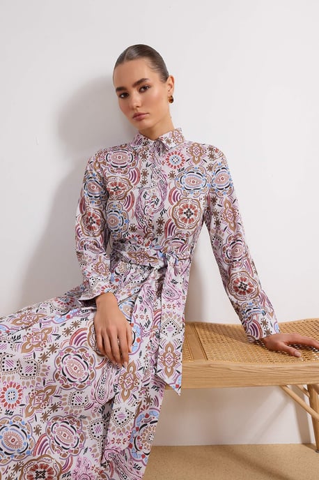 Langes, geblümtes Maxikleid für Damen, lässig/alltagstauglich, A-Linie, Hijab-Stil - Image 4