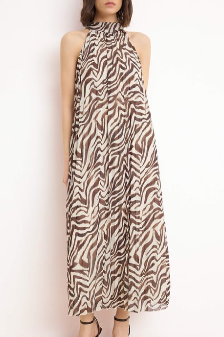 Damen Maxikleid mit Tiermotiv, ärmellos, lässig/alltagstauglich, A-Linie - Image 2