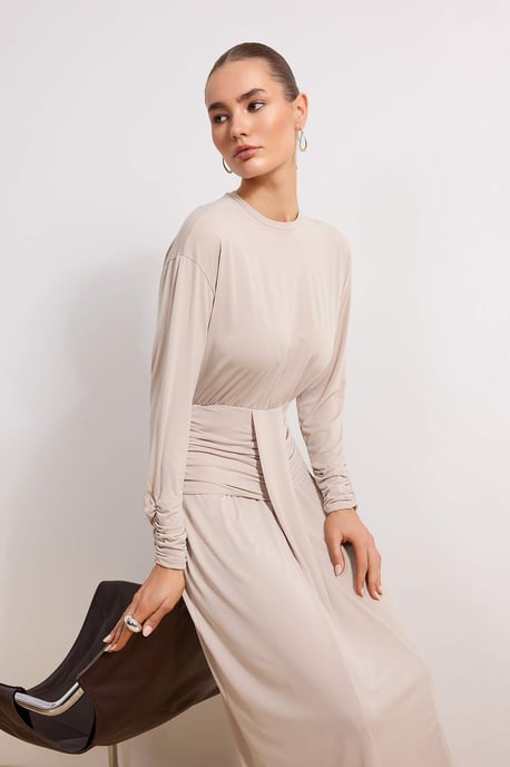 Langes, flaches, elegantes, figurbetontes Hijab-Kleid für Damen/Nachtkleid - Image 4
