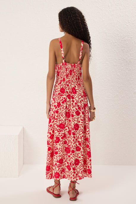 Damen-Midikleid mit Blumenmuster, locker und alltagstauglich - Image 3