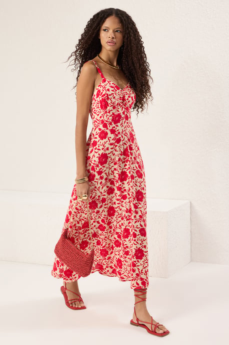 Damen-Midikleid mit Blumenmuster, locker und alltagstauglich - Image 4