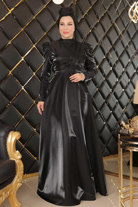 Drapiert Chest Abendkleid Schwarz - Image 2