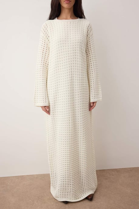 Langes, gerades Maxikleid für Damen, A-Linie, lässig/alltagstauglich, mit Hijab-Absatz - Image 2