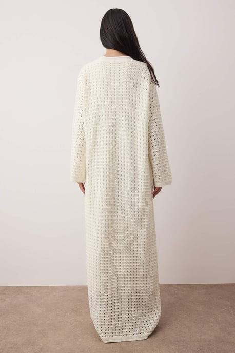 Langes, gerades Maxikleid für Damen, A-Linie, lässig/alltagstauglich, mit Hijab-Absatz - Image 3