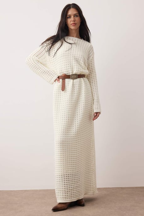 Langes, gerades Maxikleid für Damen, A-Linie, lässig/alltagstauglich, mit Hijab-Absatz - Image 4