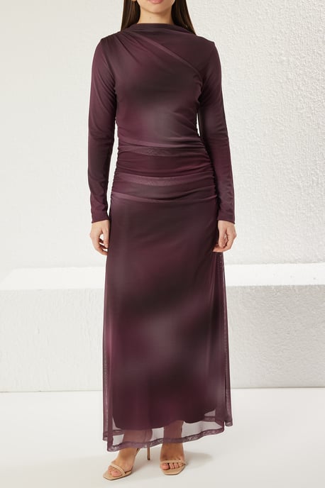 Damen Midi-Kleider mit Farbverlauf, lang, für Abend/Alltag, figurbetont, dezent - Image 2