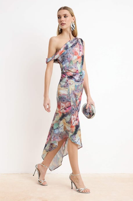 Bedrucktes, ärmelloses, schickes Maxikleid für Damen/Abendkleid - Image 1