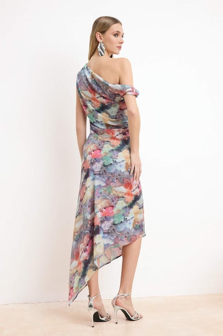 Bedrucktes, ärmelloses, schickes Maxikleid für Damen/Abendkleid - Image 3