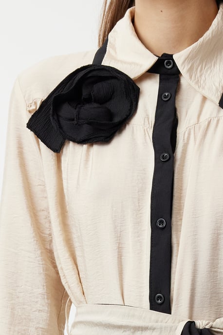 Ecrufarbenes, gerades Maxikleid für Damen, lang, lässig/alltagstauglich, mit Hijab-Abdeckung - Image 2