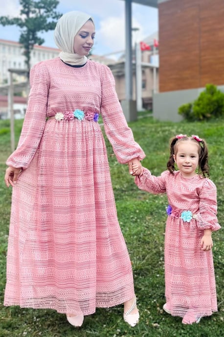 Spitzen Mutter Kleid Rosa - Image 1