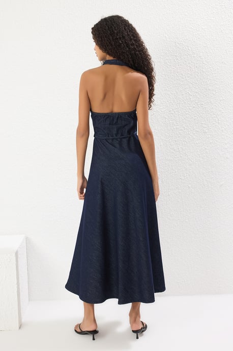 Damen-Maxikleid in Marineblau, gerader Schnitt, ärmellos, lässig/alltagstauglich - Image 3