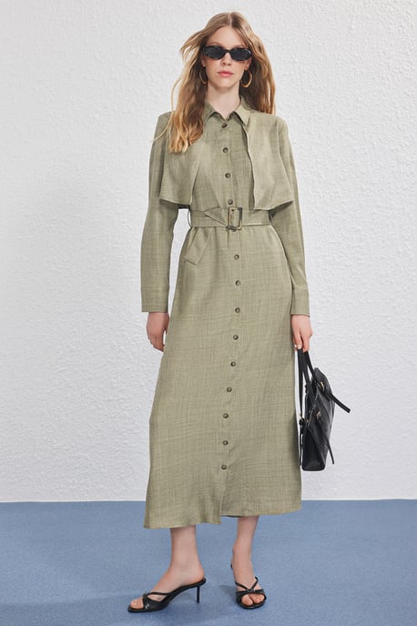 Langes, gerades Maxikleid für Damen, lässig/alltagstauglich, mit Hijab-Absatz - Image 1