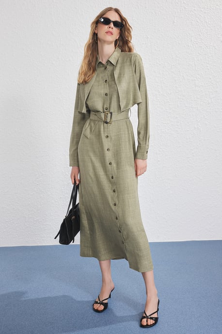 Langes, gerades Maxikleid für Damen, lässig/alltagstauglich, mit Hijab-Absatz - Image 4