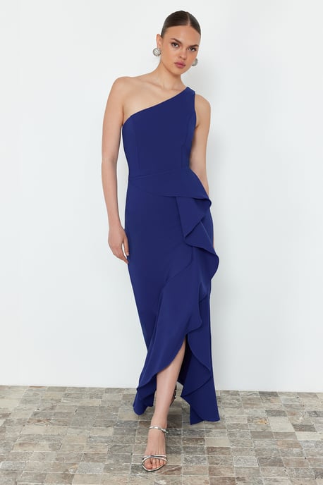 Damen-Maxikleid in Blau, ärmellos, figurbetont, für Abschlussball/Abschlussfeier - Image 2