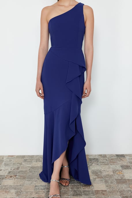 Damen-Maxikleid in Blau, ärmellos, figurbetont, für Abschlussball/Abschlussfeier - Image 3