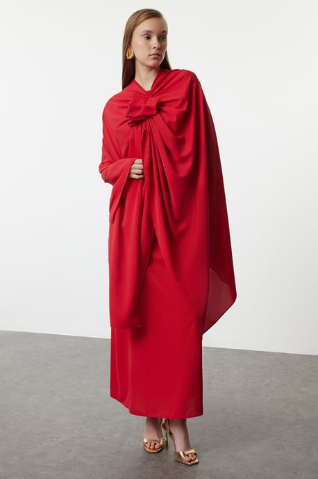 Langes, gerades, elegantes und figurbetontes Hijab-Abendkleid für Damen - Image 4