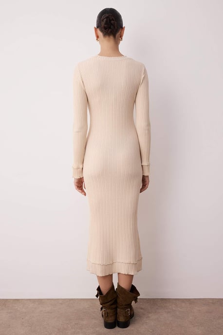 Rosa Damen-Kleid, gerader Schnitt, Midi-Länge, lässig/alltagstauglich, A-Linie - Image 3