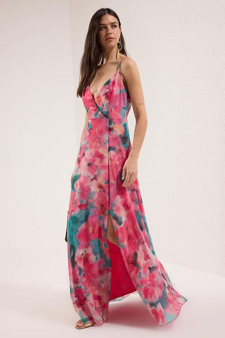Geblümt Maxi-Kleid für Damen, ärmellos, Partykleid, Abendkleid & Abschlusskleid - Image 3