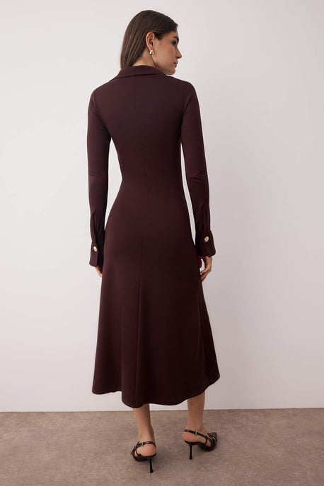Unifarbenes, langes, lässiges, figurbetontes Maxikleid für Damen - Image 2