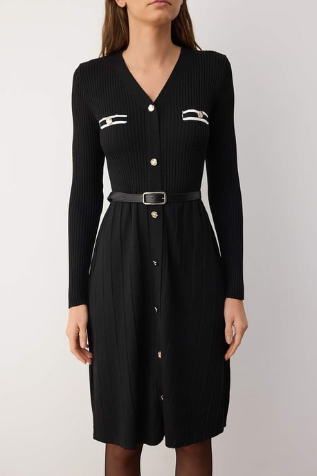 Damen-Midikleid mit Farbblockmuster, lässig/leger-elegant - Image 2