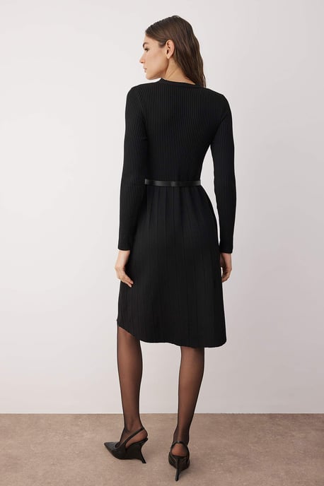 Damen-Midikleid mit Farbblockmuster, lässig/leger-elegant - Image 3