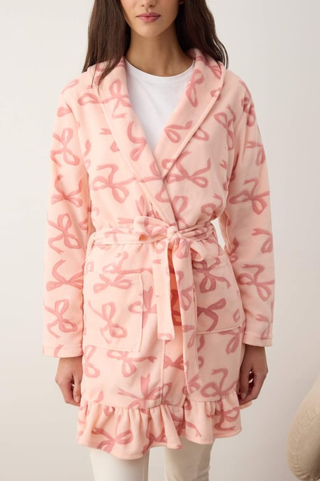 Damen-Morgenmantel mit Rosa-Print - Image 2