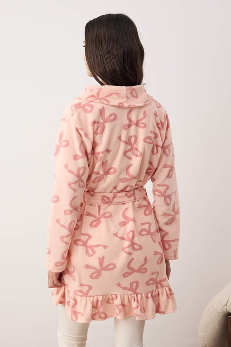 Damen-Morgenmantel mit Rosa-Print - Image 3