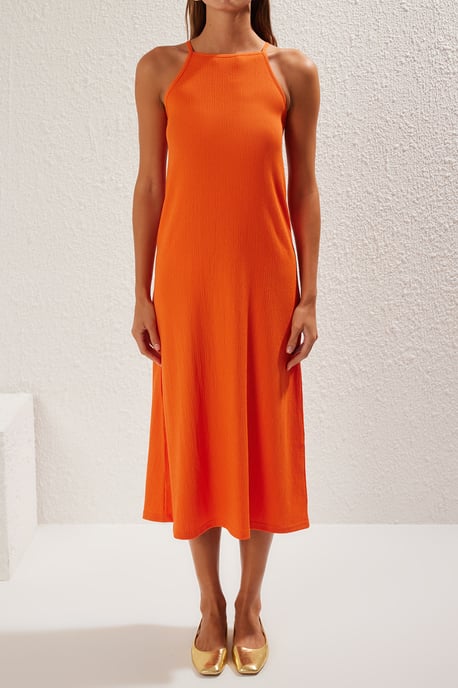 Schlichtes, ärmelloses, figurbetontes Midi-Kleid für Damen - Image 2