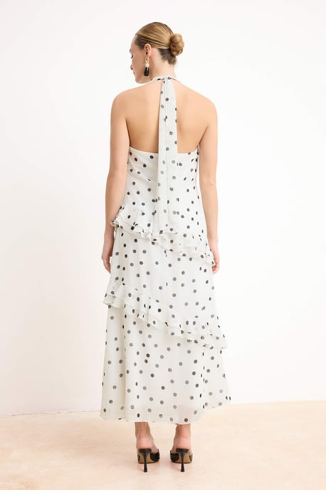 Damen-Midikleid mit Polka-Dots, ärmellos, für Tag und Nacht - Image 2