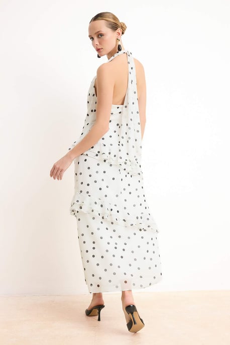 Damen-Midikleid mit Polka-Dots, ärmellos, für Tag und Nacht - Image 3
