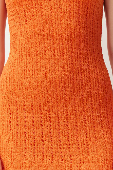 Damen-Midikleid in Unifarben mit Spaghettiträgern, lässig, normale Passform - Image 3