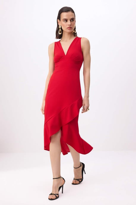 Damen-Midikleid, ärmellos, figurbetont, flach - Image 1