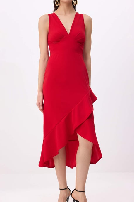 Damen-Midikleid, ärmellos, figurbetont, flach - Image 2