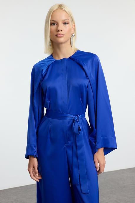 Dunkelblaues, einfarbiges, langes Abendkleid für Damen / figurbetontes, modisches Alltagskleid - Image 4