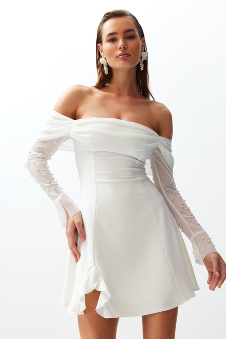 Damen Unifarbene Mini Long Abiball Figurbetonte Kleider - Image 2