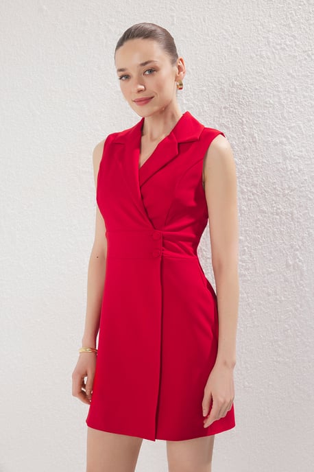 Gerade geschnittenes, ärmelloses Mini-Businesskleid für Damen - Image 1