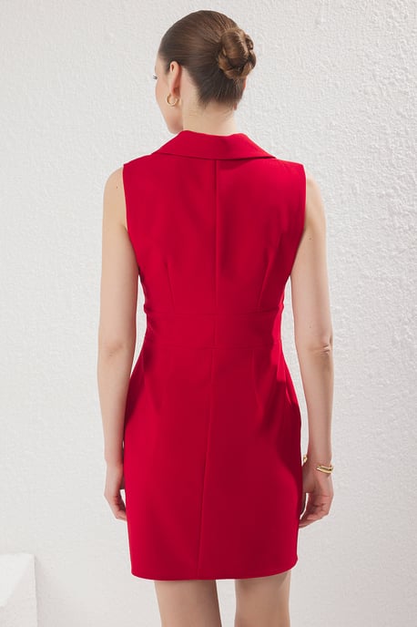 Gerade geschnittenes, ärmelloses Mini-Businesskleid für Damen - Image 3