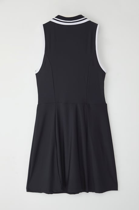 Damen Marineblau Gestreiftes Ärmelloses Mini Sportkleid - Image 3