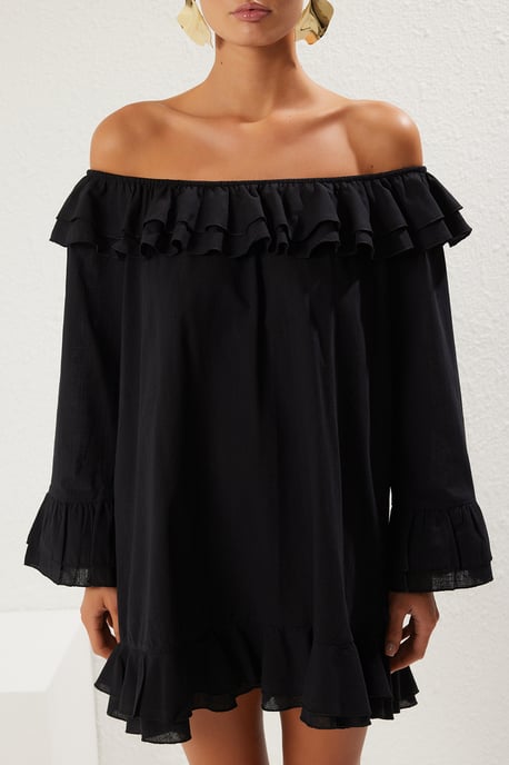 Schlichtes, langes, figurbetontes Mini-Strandkleid für Damen - Image 2
