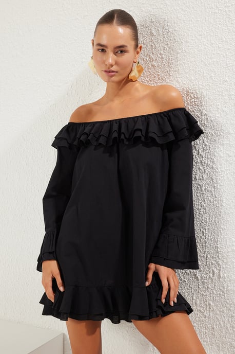 Schlichtes, langes, figurbetontes Mini-Strandkleid für Damen - Image 4