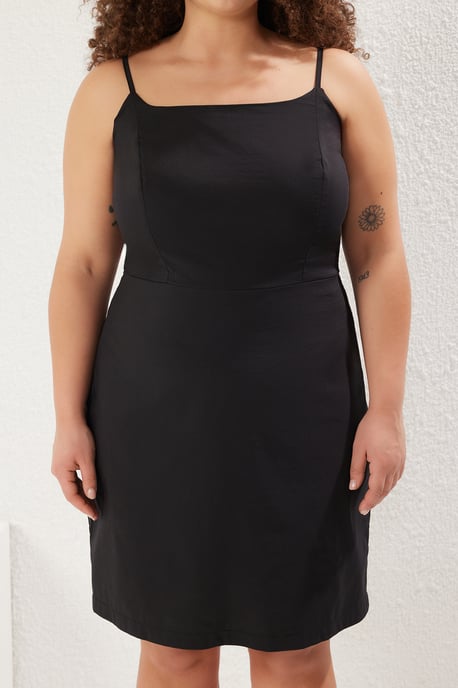 Curve Damenkleid Geblümt Mini Spaghettiträger, lässige Passform, Übergröße - Image 2