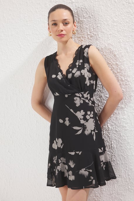 Damen Minikleid mit Blumenmuster, ärmellos, für Tag und Nacht - Image 4