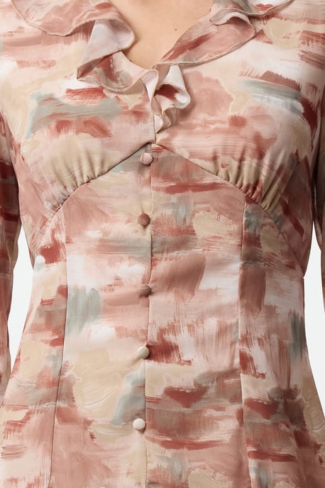 Abstraktes Mini-Kleid für Damen, lang, für Tag und Nacht - Image 2