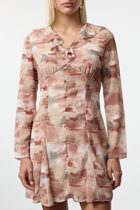 Abstraktes Mini-Kleid für Damen, lang, für Tag und Nacht - Image 3