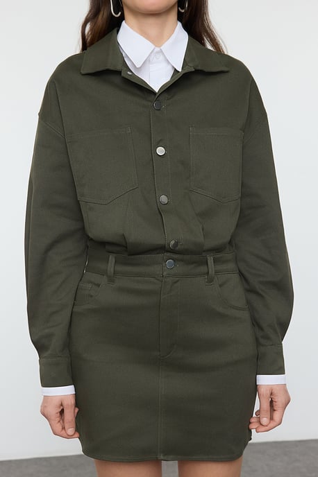 Grünes, gerades Mini-Kleid für Damen, lang, lässig/alltagstauglich - Image 2