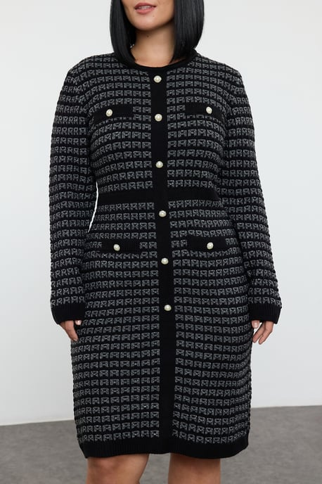 Curve Damen Kariert Mini LONG Freizeitkleid in Übergröße - Image 2
