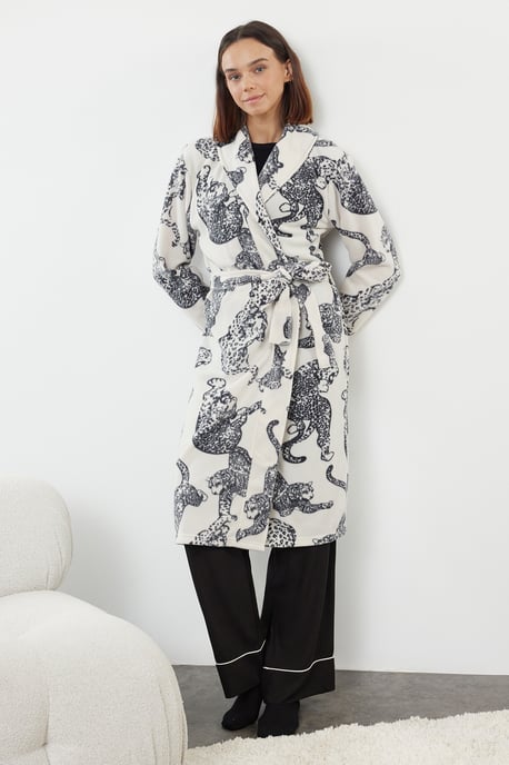 Damen-Morgenmantel mit sehr farbenfrohem Print - Image 1