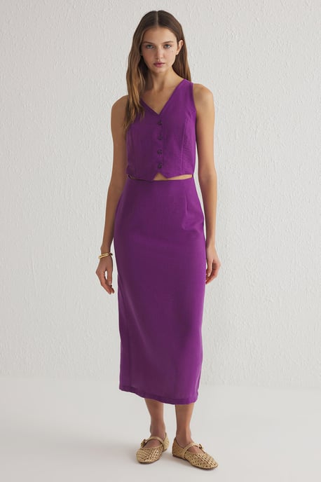 Schlichtes, ärmelloses Midi-Kleid für Damen, lässig und normal - Image 1