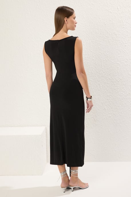 Ärmelloses, gerades, tailliertes Midi-Kleid für Damen, lässig/alltagstauglich - Image 3